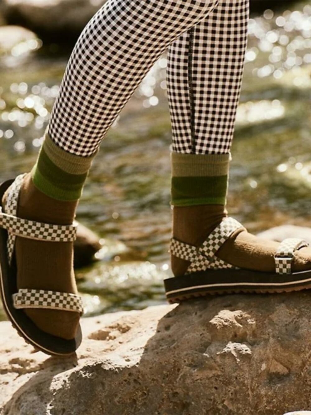 NEW The Great x Eddie Bauer The Daylight Sandal Check Checkered Green 7